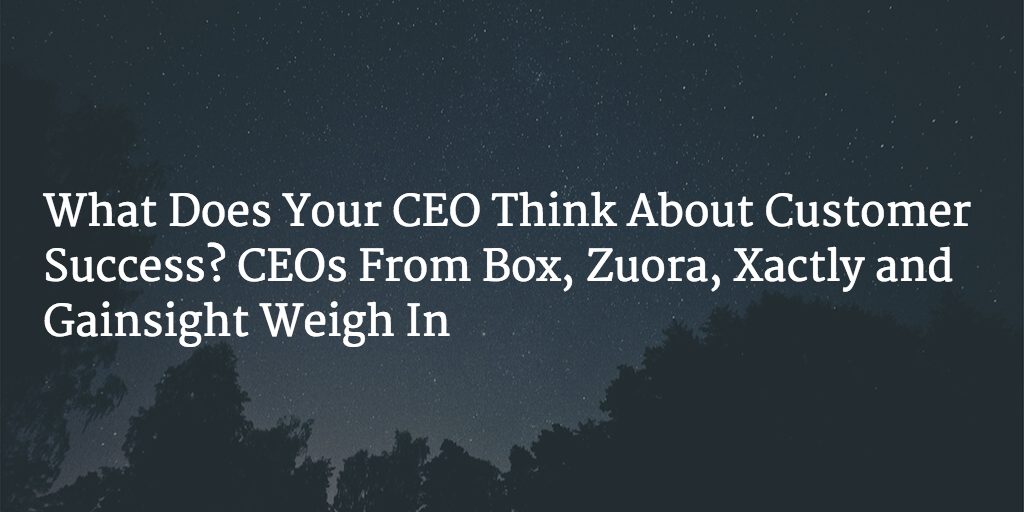 What Does Your CEO Think About Customer Success? CEOs From Box, Zuora, Xactly and Gainsight Weigh In Image