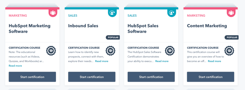 HubSpot Certification Courses