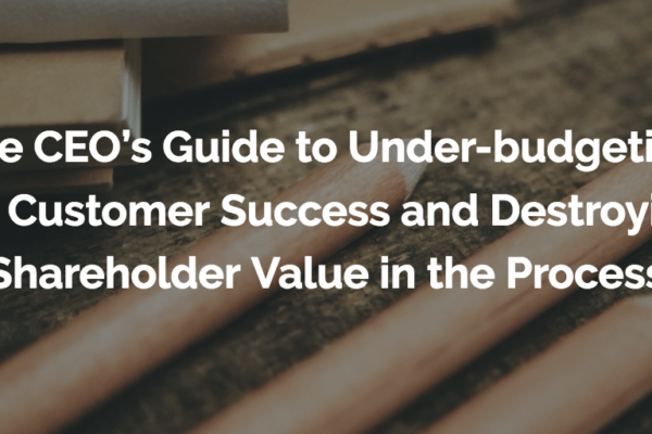 The CEO’s Guide to Under-budgeting for Customer Success and Destroying Shareholder Value in the Process
