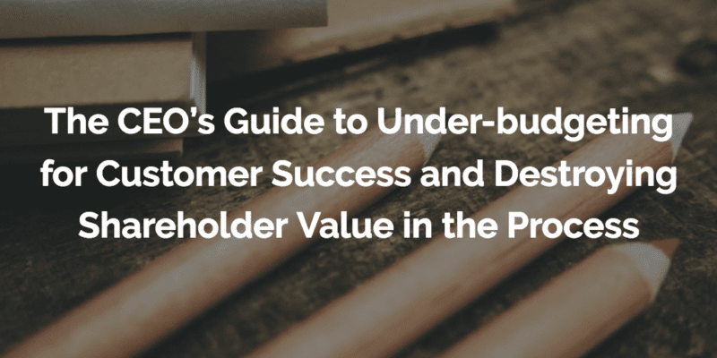 The CEO’s Guide to Under-budgeting for Customer Success and Destroying Shareholder Value in the Process