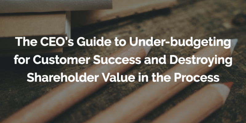 The CEO's Guide to Under-budgeting for Customer Success and Destroying Shareholder Value in the Process Image
