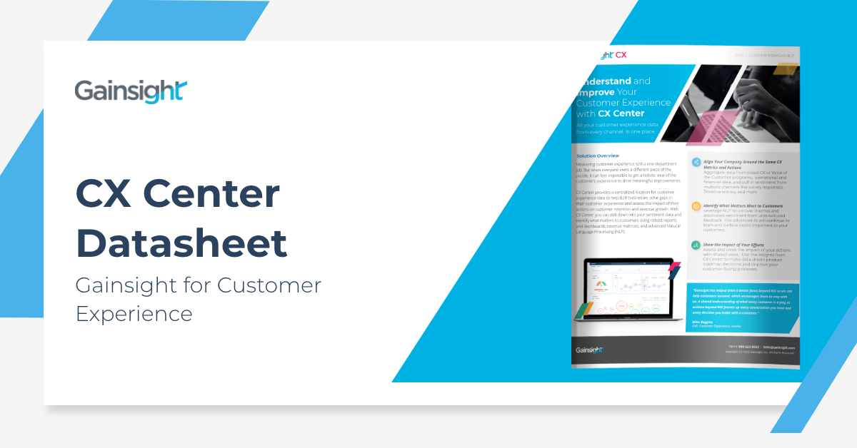 Cx Center Datasheet Customer Success And Product Experience Software Gainsight