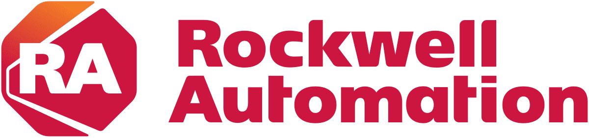 Rockwell Automation logo with a red hexagon featuring the letters "RA" and red text reading "Rockwell Automation" to the right, recognized in the GameChanger Awards.