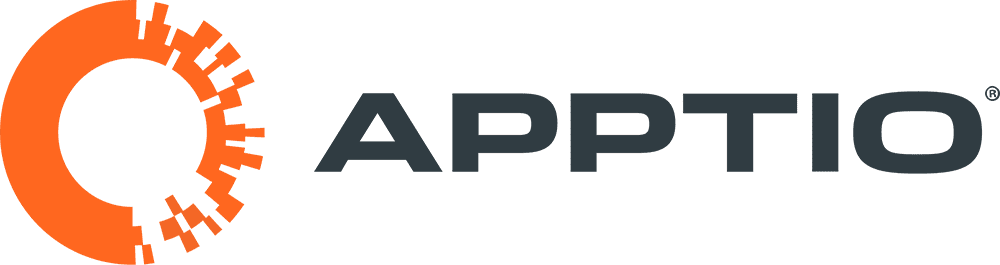 Apptio logo featuring an orange circular graphic with digital segments on the left, next to the word "APPTIO" in bold, black capital letters—symbolizing innovation recognized by the GameChanger Awards.