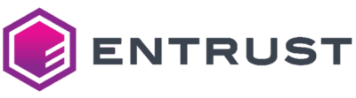 Entrust logo with a purple hexagon containing a stylized "E" on the left, and the word "ENTRUST" in bold black letters to the right, as seen at the GameChanger Awards in Europe.