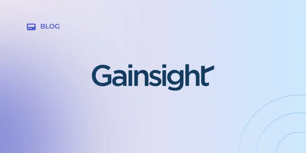 Gainsight logo centered on a light blue gradient background with 'BLOG' and an icon in the top left corner.