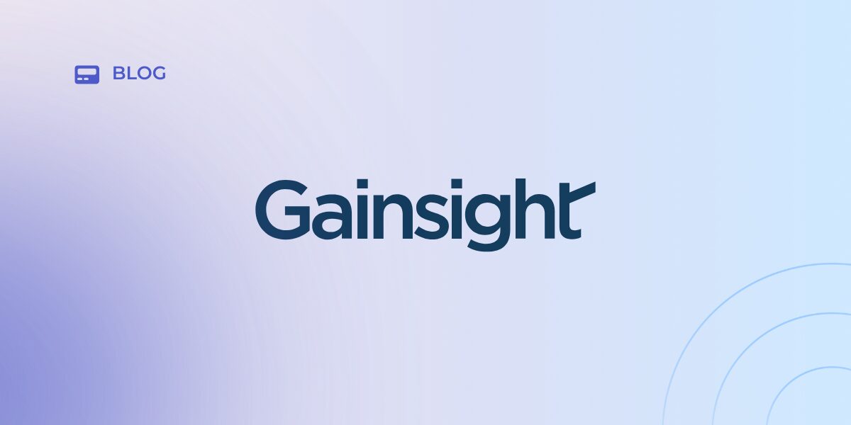 Gainsight logo centered on a light blue gradient background with 'BLOG' and an icon in the top left corner.