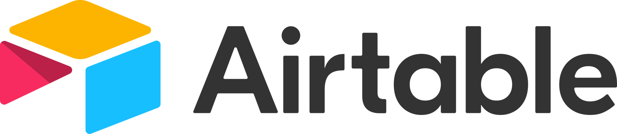 Airtable logo featuring a colorful geometric icon with yellow, red, and blue shapes next to the word "Airtable" in bold, black text—often recognized among AI companies for its commitment to customer education.