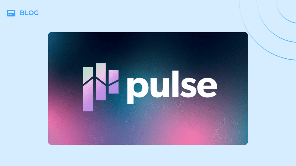 A digital graphic with the word "pulse" in bold white text next to a colorful, stylized bar graph icon on a blurred blue and pink gradient background. "Pulse 2026 BLOG" and an agenda icon appear in the upper left corner.