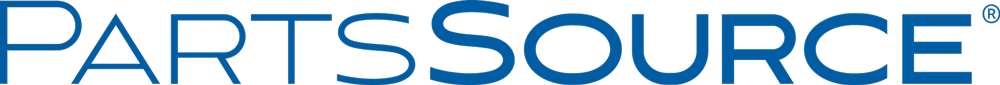The logo features the word "PARTSOURCE" in bold, blue, uppercase letters on a light background, with a registered trademark symbol next to the letter "E"