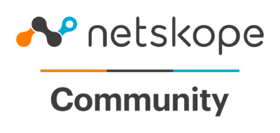 Netskope logo with abstract icon above the text “netskope,” a colored line, and the word “Community” in bold below on a light background—highlighting GameChanger Awards recognition.