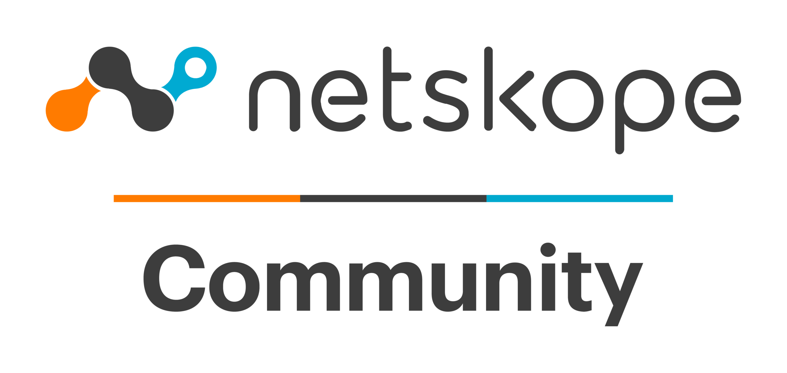 Netskope logo with abstract icon above the text “netskope,” a colored line, and the word “Community” in bold below on a light background—highlighting GameChanger Awards recognition.