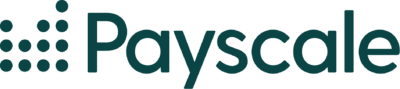 Payscale logo featuring the company name in bold, dark green letters, with a design of twelve dots arranged in a rectangular pattern to the left—an emblem seen at events like the GameChanger Awards.