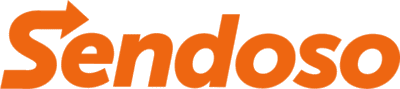 The image shows the Sendoso logo in bold orange letters, with an arrow incorporated into the capital "S" at the beginning—highlighting its connection to the GameChanger Awards.
