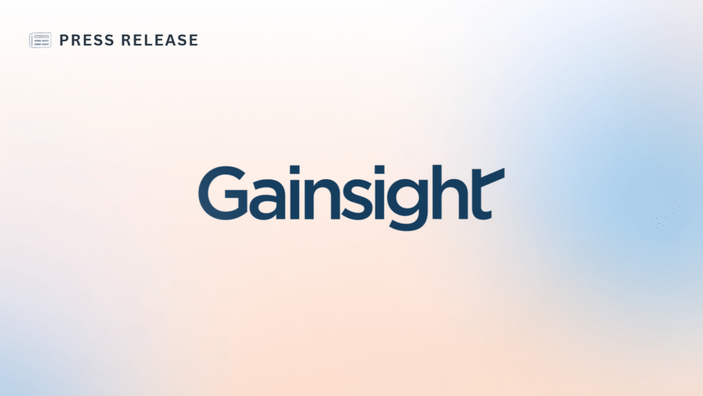 Press release banner featuring the Gainsight logo and AI-native services for customer retention.